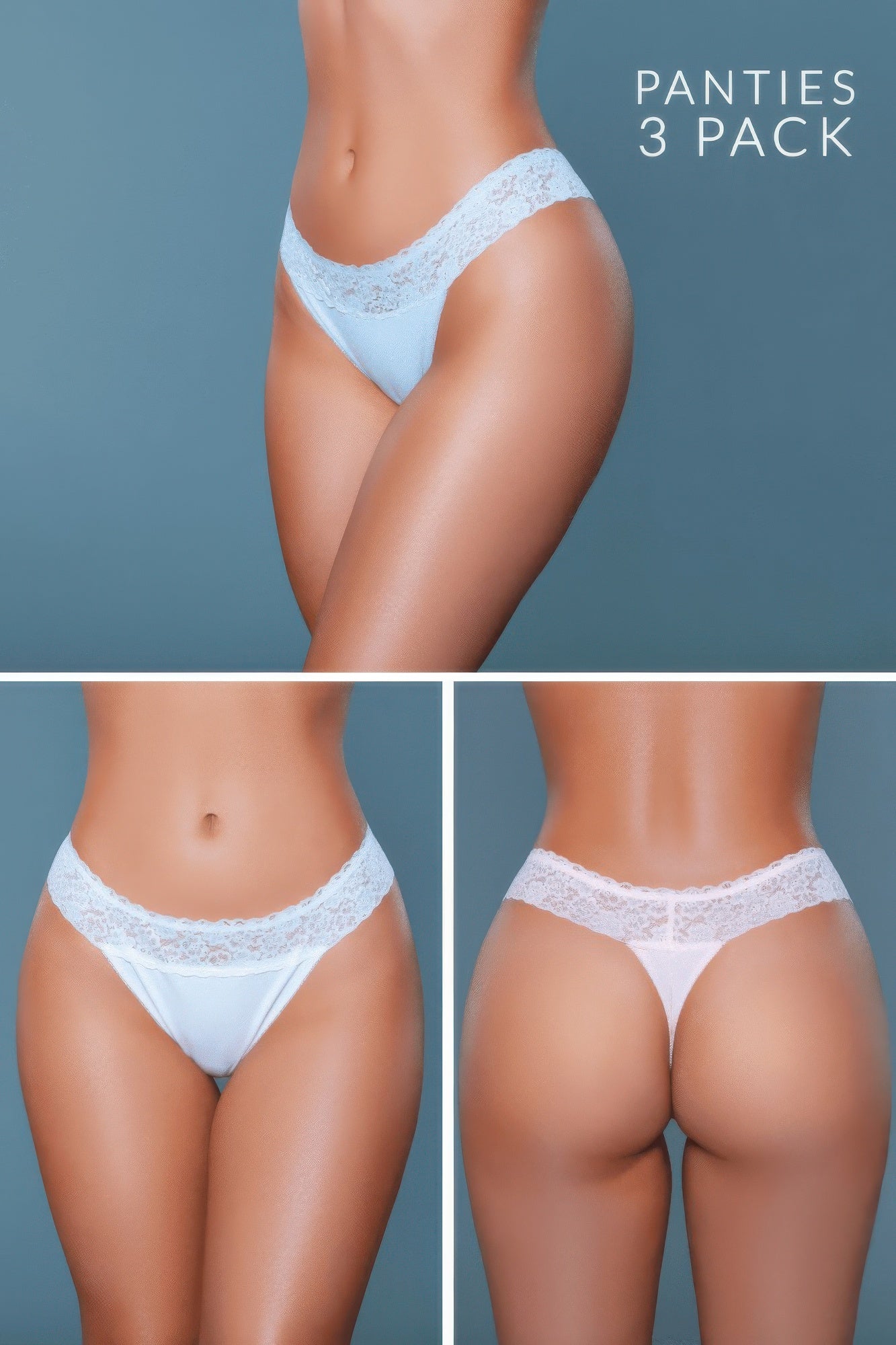 Devon Thong 3 Pack Peach blue white