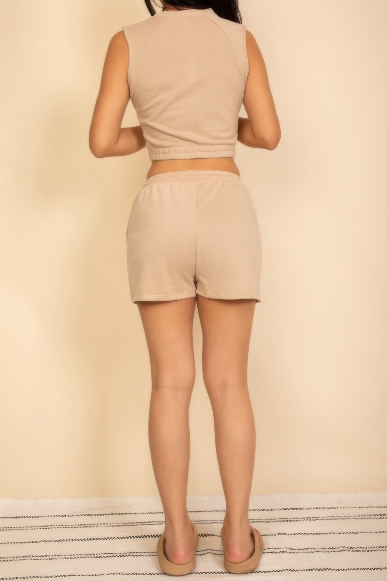 Cotton French Terry Crop Top & Shorts Set