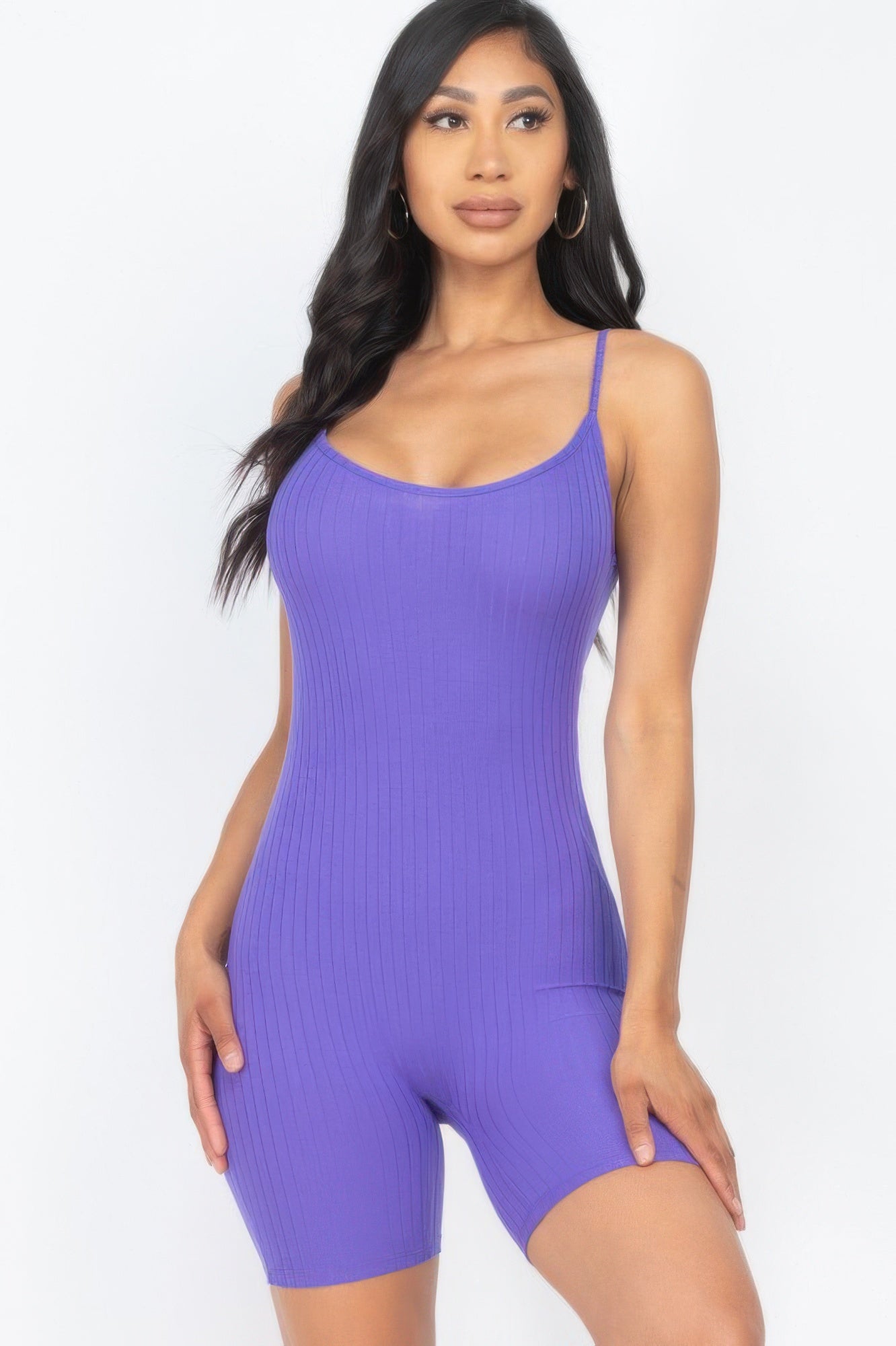 Ribbed Bodycon Romper Chive Blossom