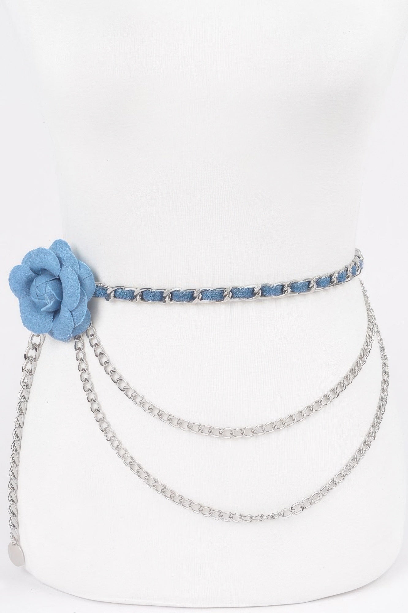 Flower Metal Double Layered Plus Size Chain Belt