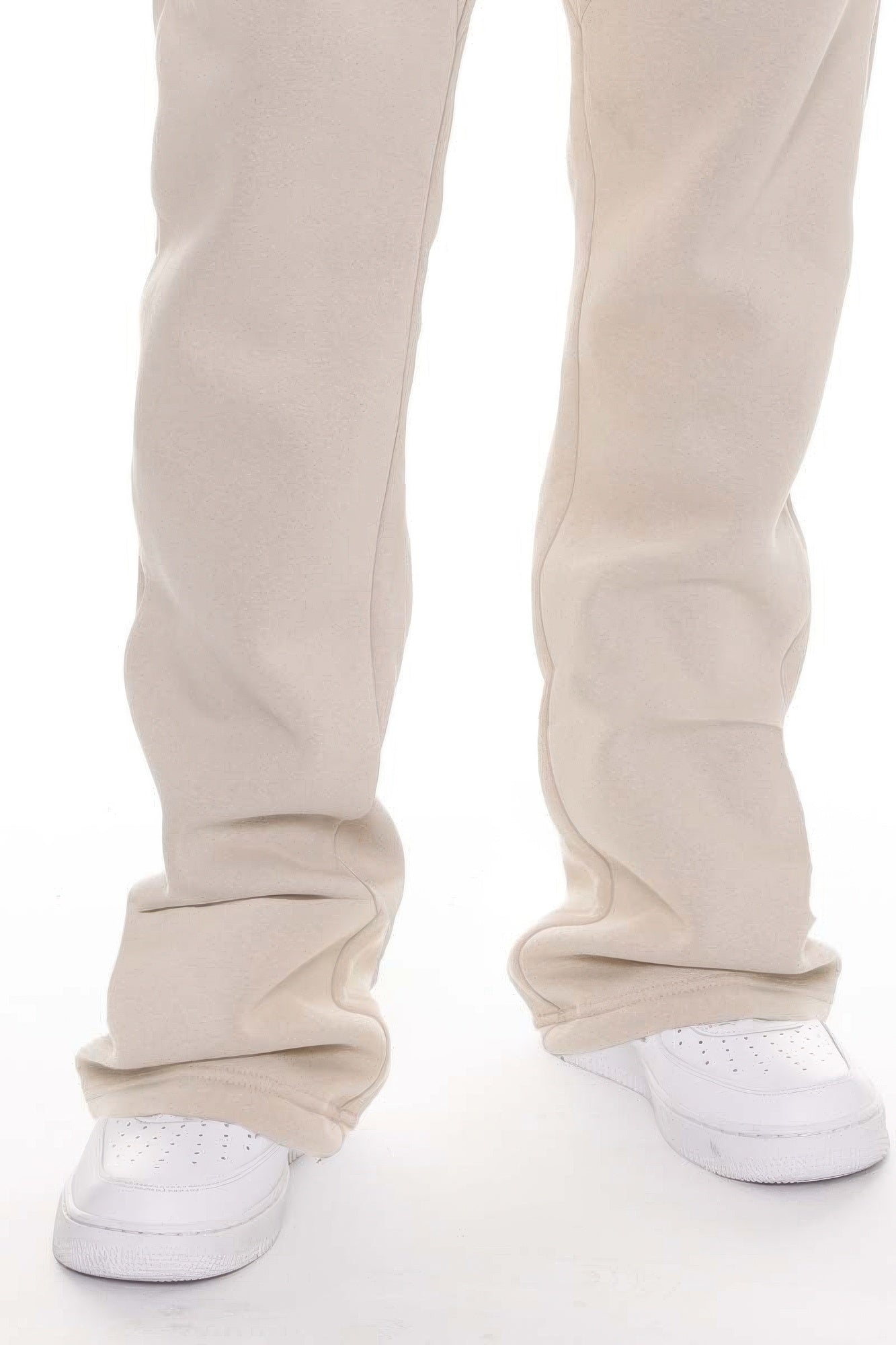 Men's Solid Stacked Flared Track Set Oatmeal