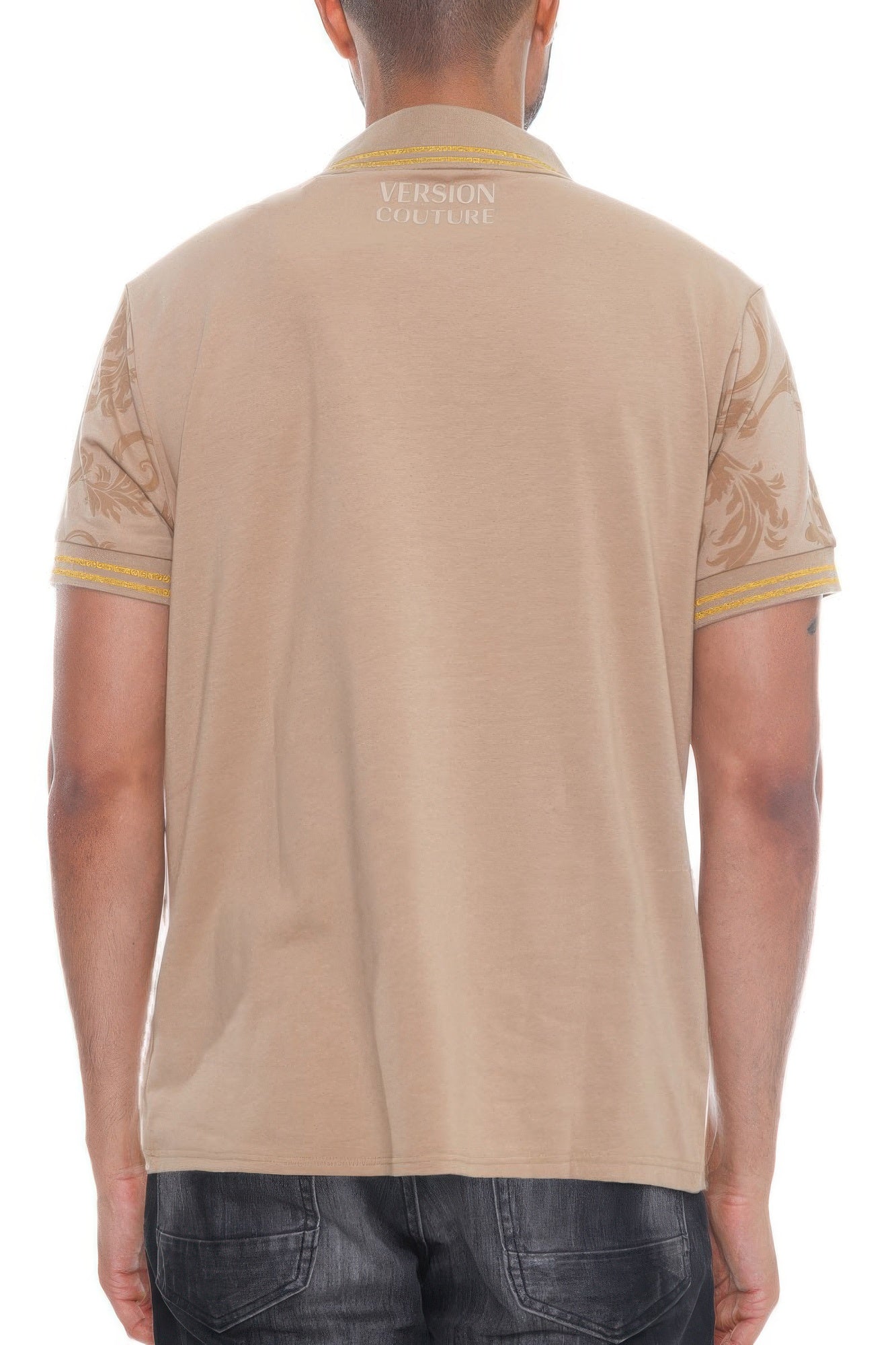 Version Couture Polo Button Down Shirt Khaki