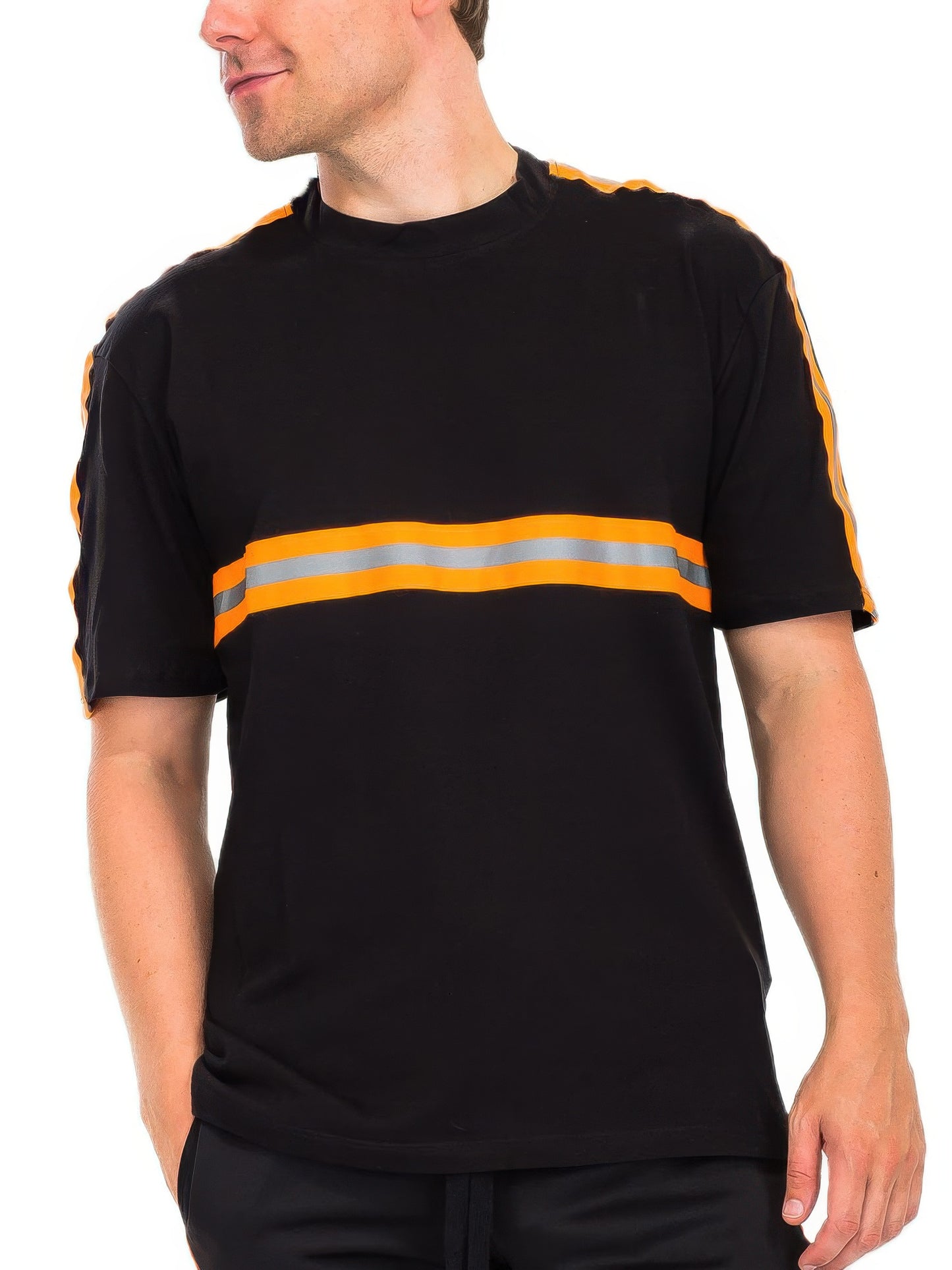 Reflective T-shirt Black Orange