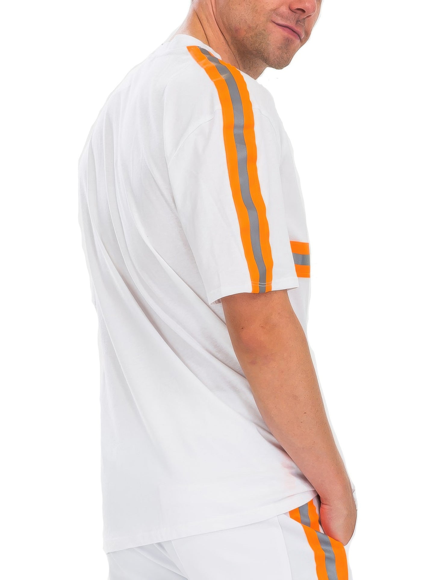 Reflective T-shirt White Orange