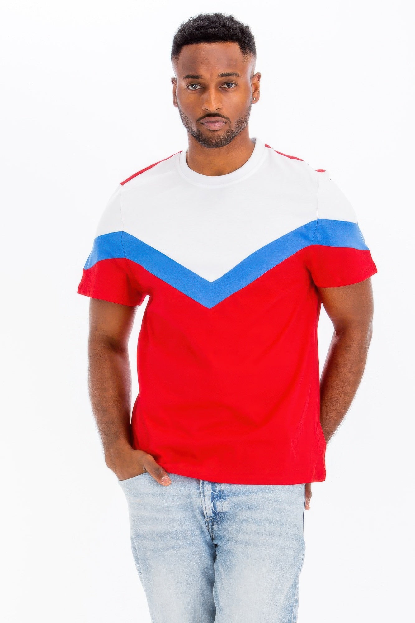 Color Block Tshirt Red Blue