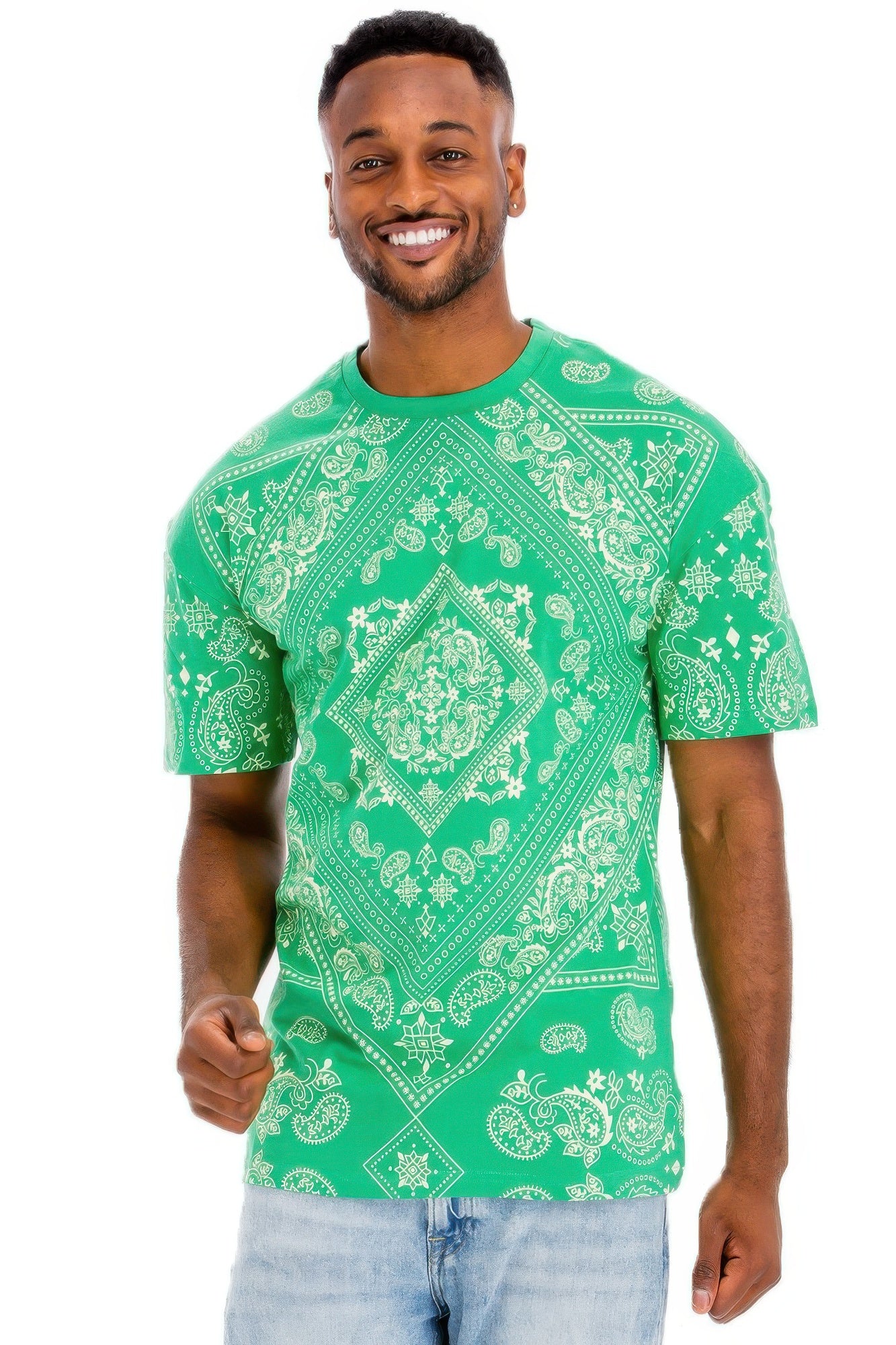 Bandana Print All Over T-shirt Green Cream