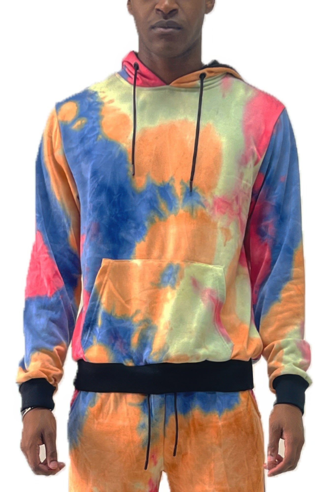 Cotton Tye Dye Hoodie Red Orange