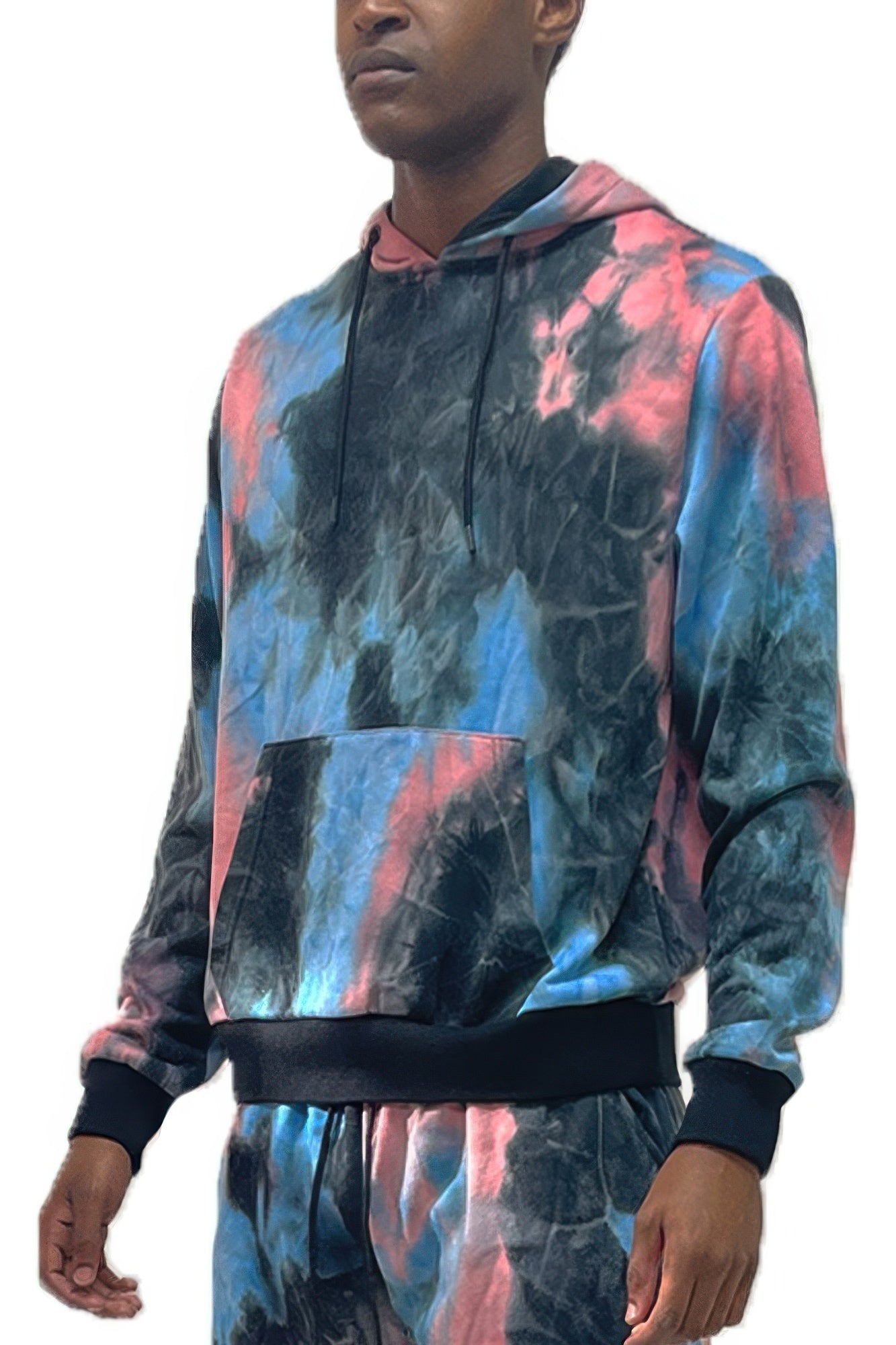 Cotton Tye Dye Hoodie Black Blue