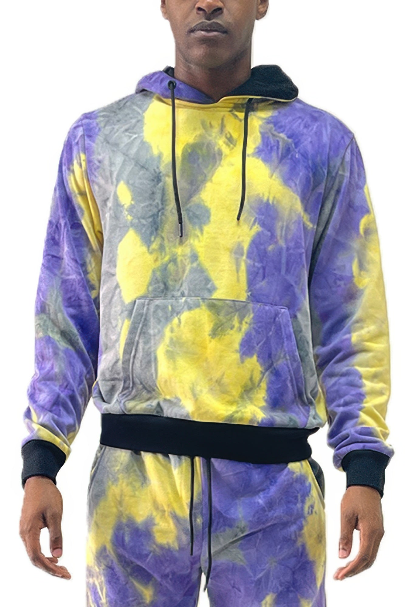 Cotton Tye Dye Hoodie Purple Yellow
