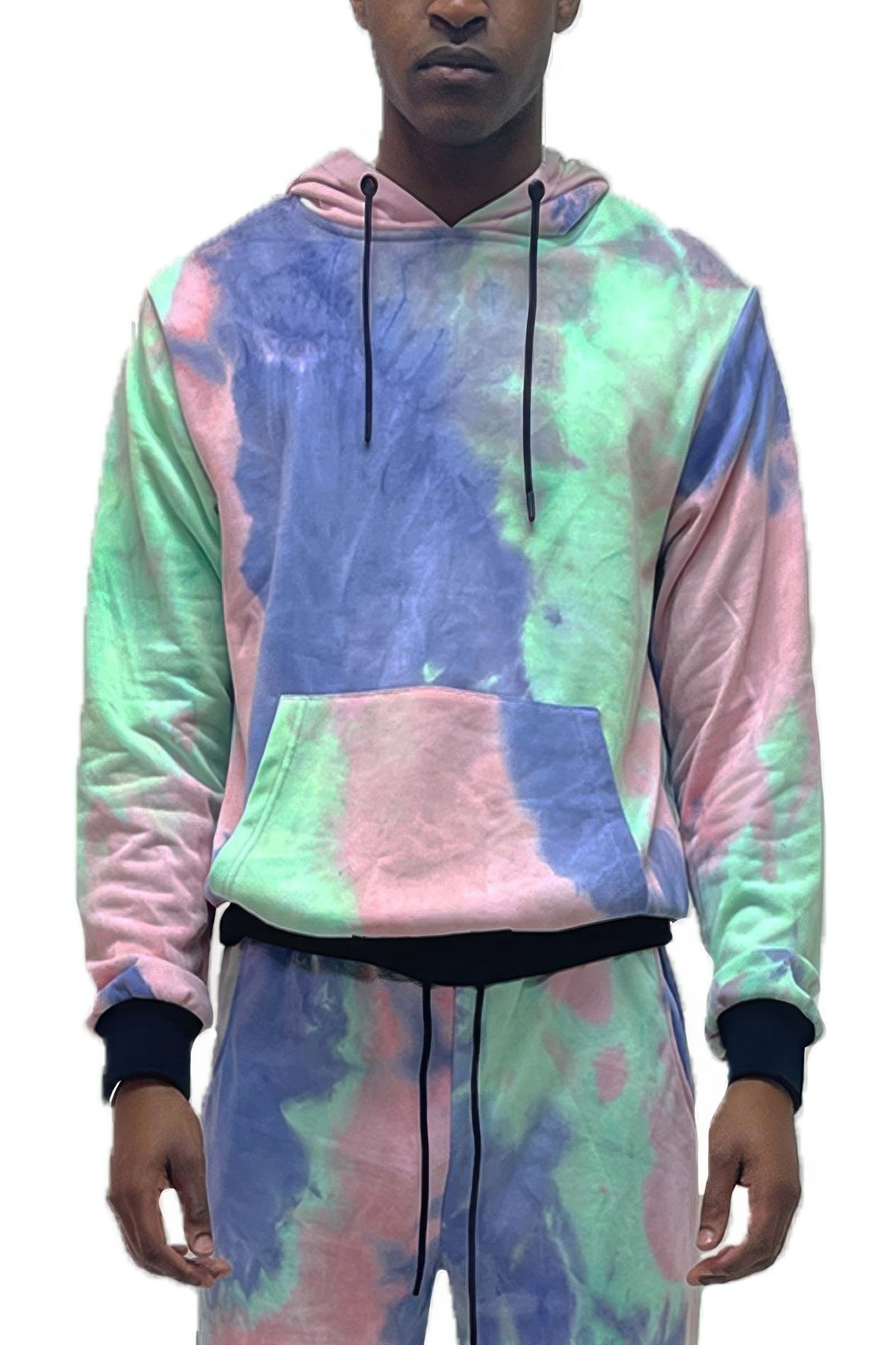 Cotton Tye Dye Hoodie Lime Purple