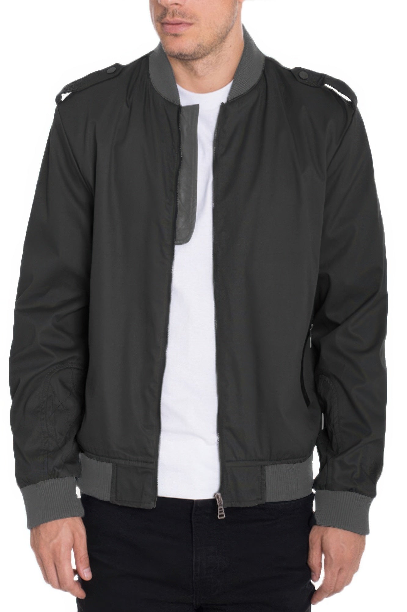 Cotton Casual Bomber Jacket Black