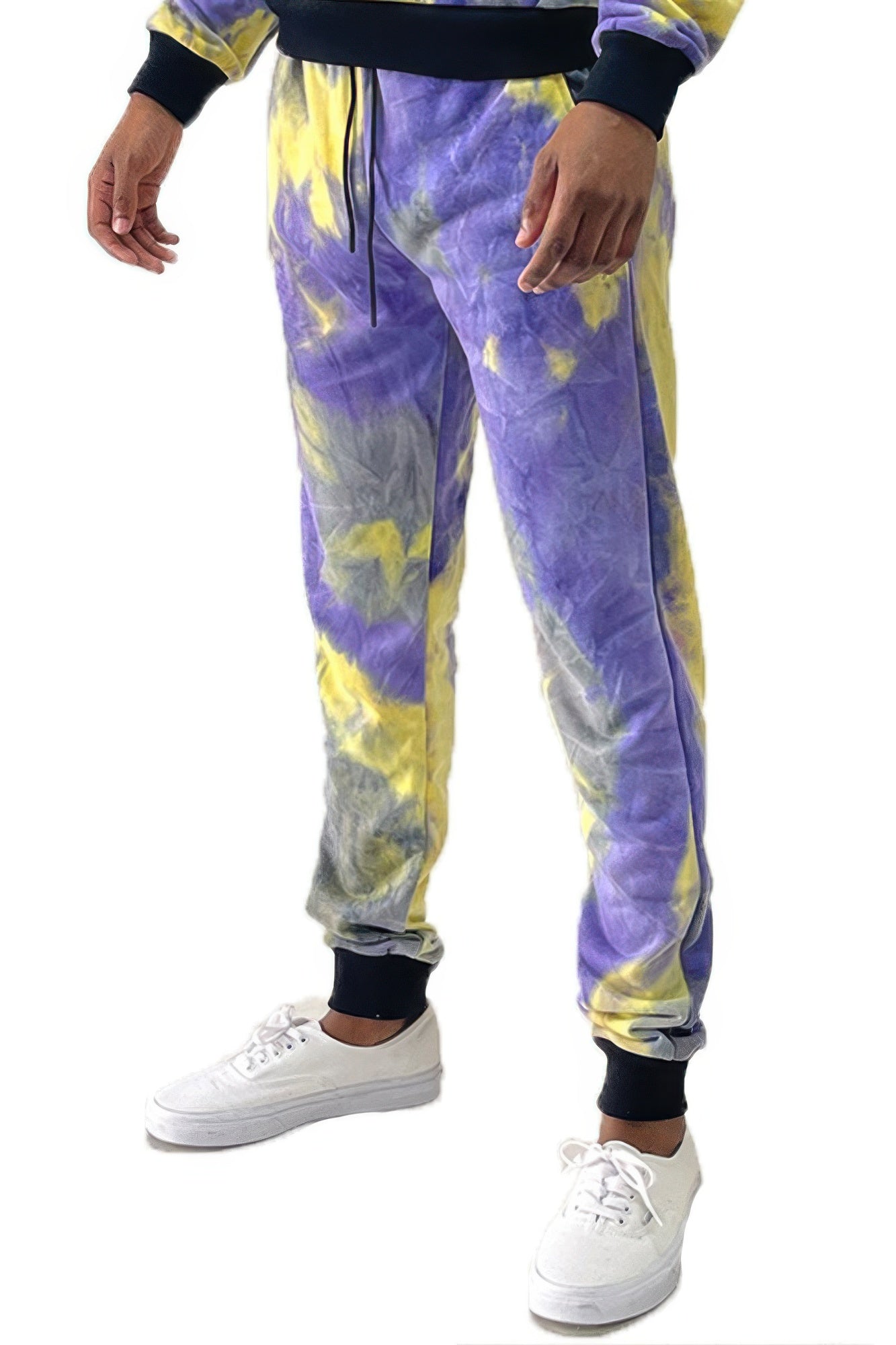 Cotton Tye Dye Sweat Pants Purple yellow