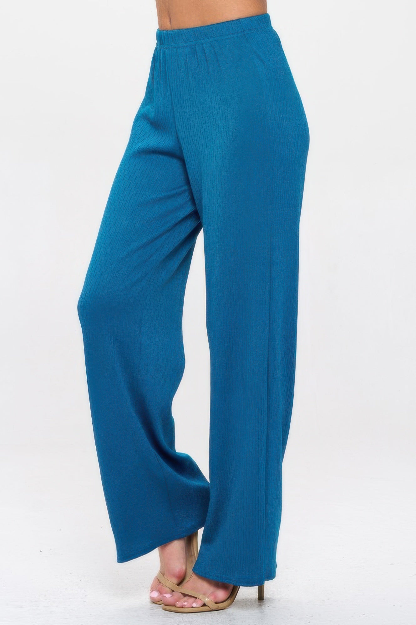Cotton Acetate Flared Pants Teal
