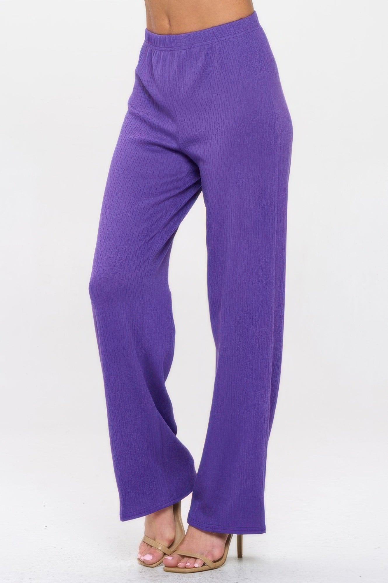 Cotton Acetate Flared Pants Purple