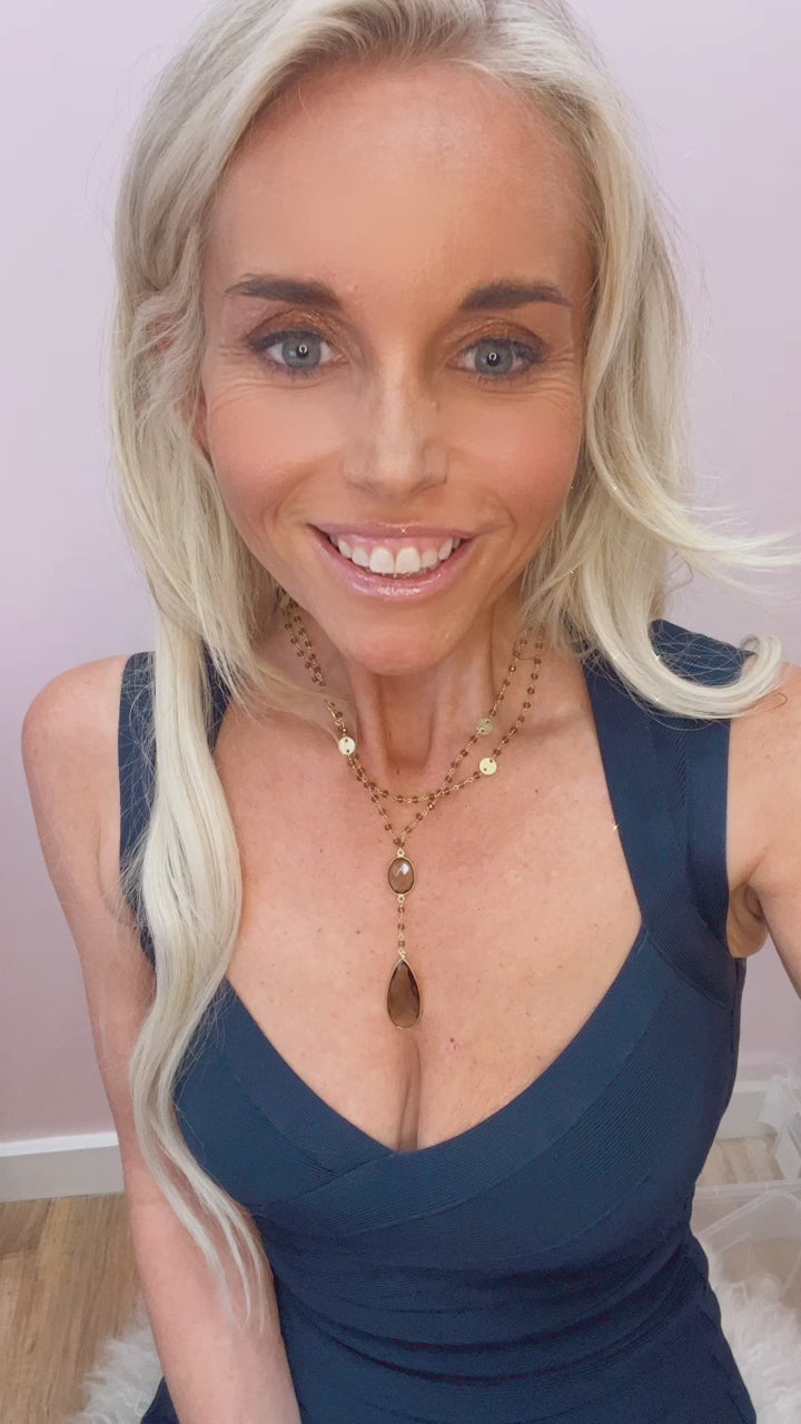 Double Diana Denmark Necklace in Smoky Quartz