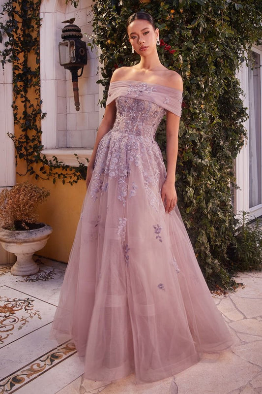 Strapless Off The Shoulder Ball Gown