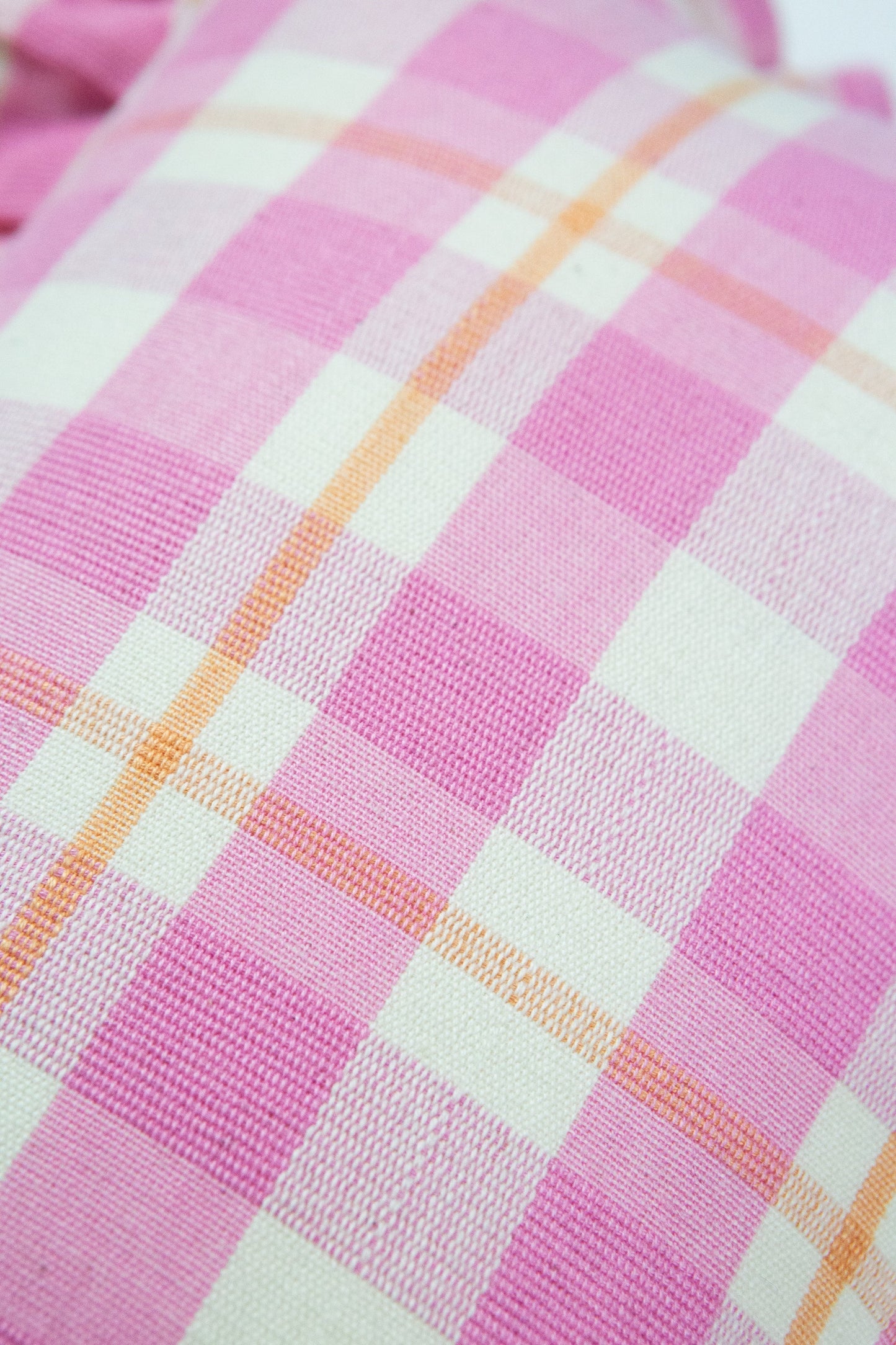 Archive NY Abigail Plaid Square Pillow in Bubblegum