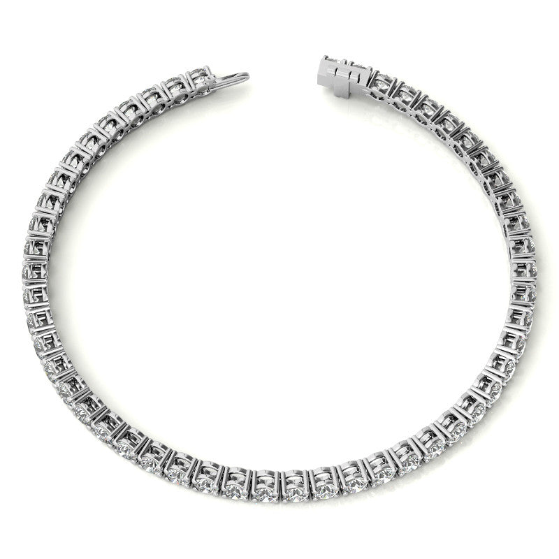 6.00 CTW AGI Certified Lab Grown Diamond Tennis Bracelet – 14K White Gold Overlay