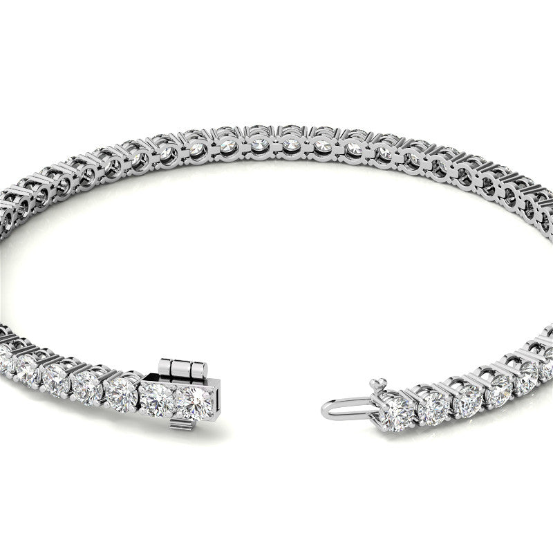 Set of Three 6ctw Created Moissanite Tennis Bracelets – 3mm Stones – 14K Gold Overlay in White, Yellow & Rose Gold