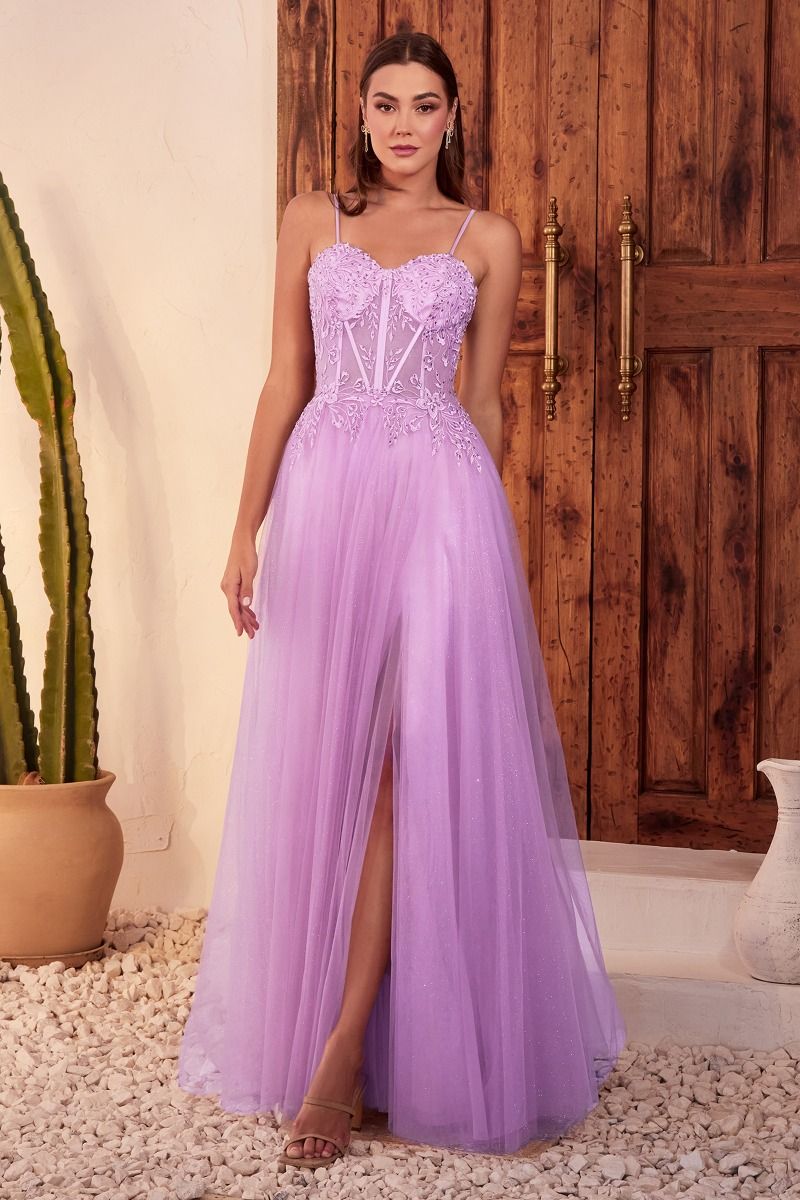 Lace & Layered Tulle A-Line Gown