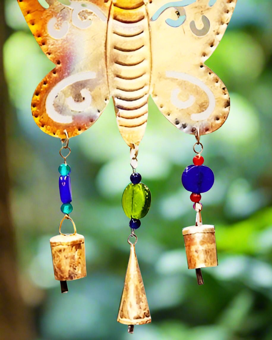 Butterfly Chime With Bells and Beads
