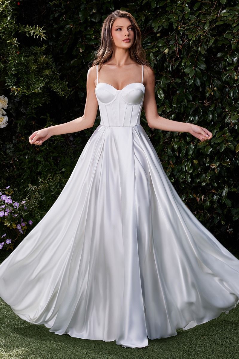 Satin A-Line Bustier Bridal Dress