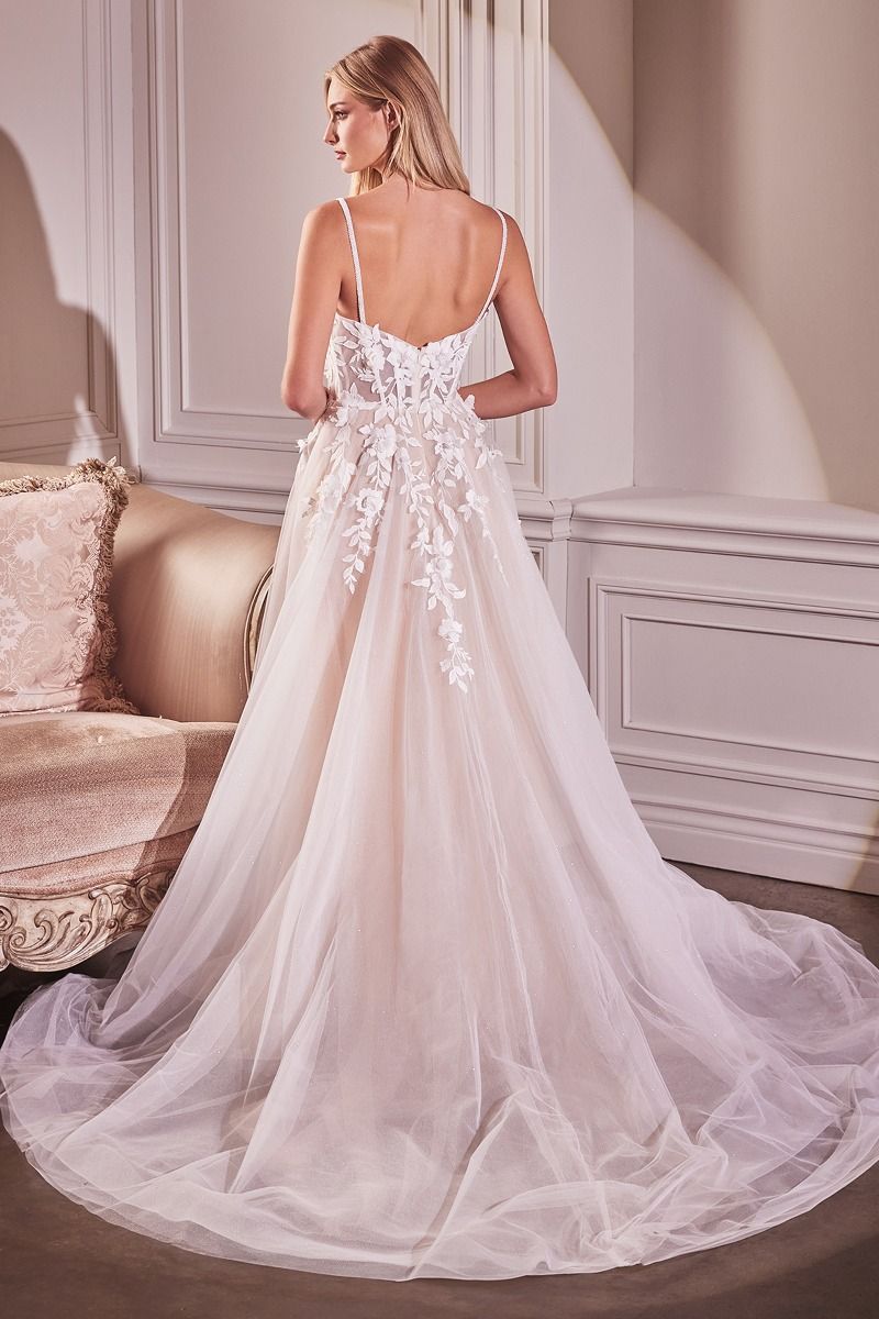 Lace A-Line Wedding Gown With Layered Tulle Skirt