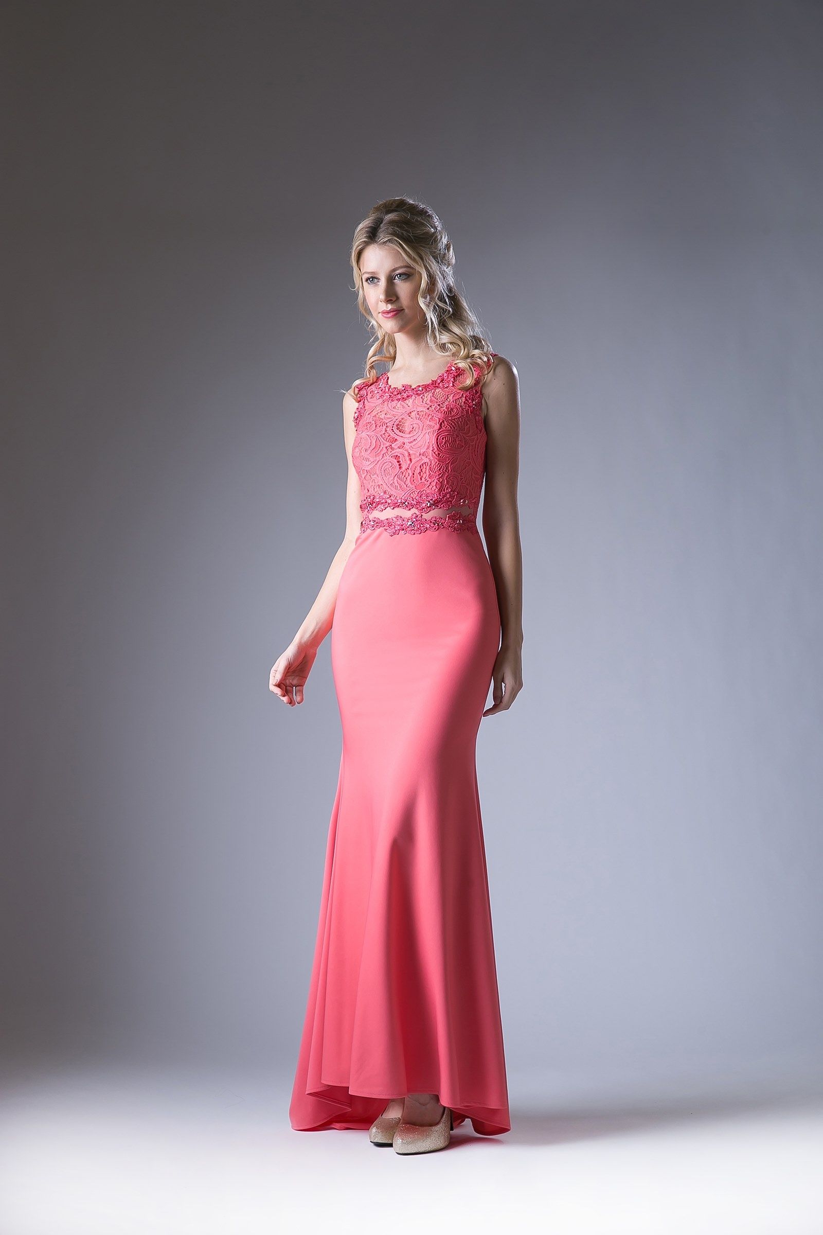 Fitted Gown With Lace Bodice