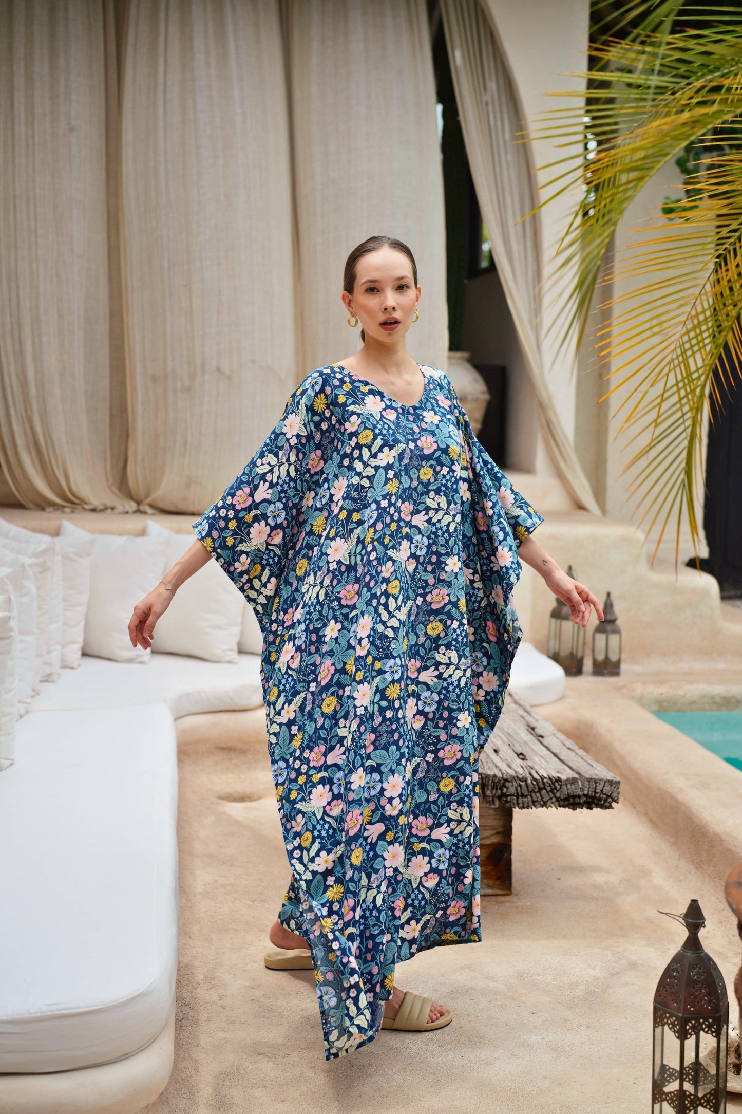 Oaklynn Kaftan Dress in Botanical