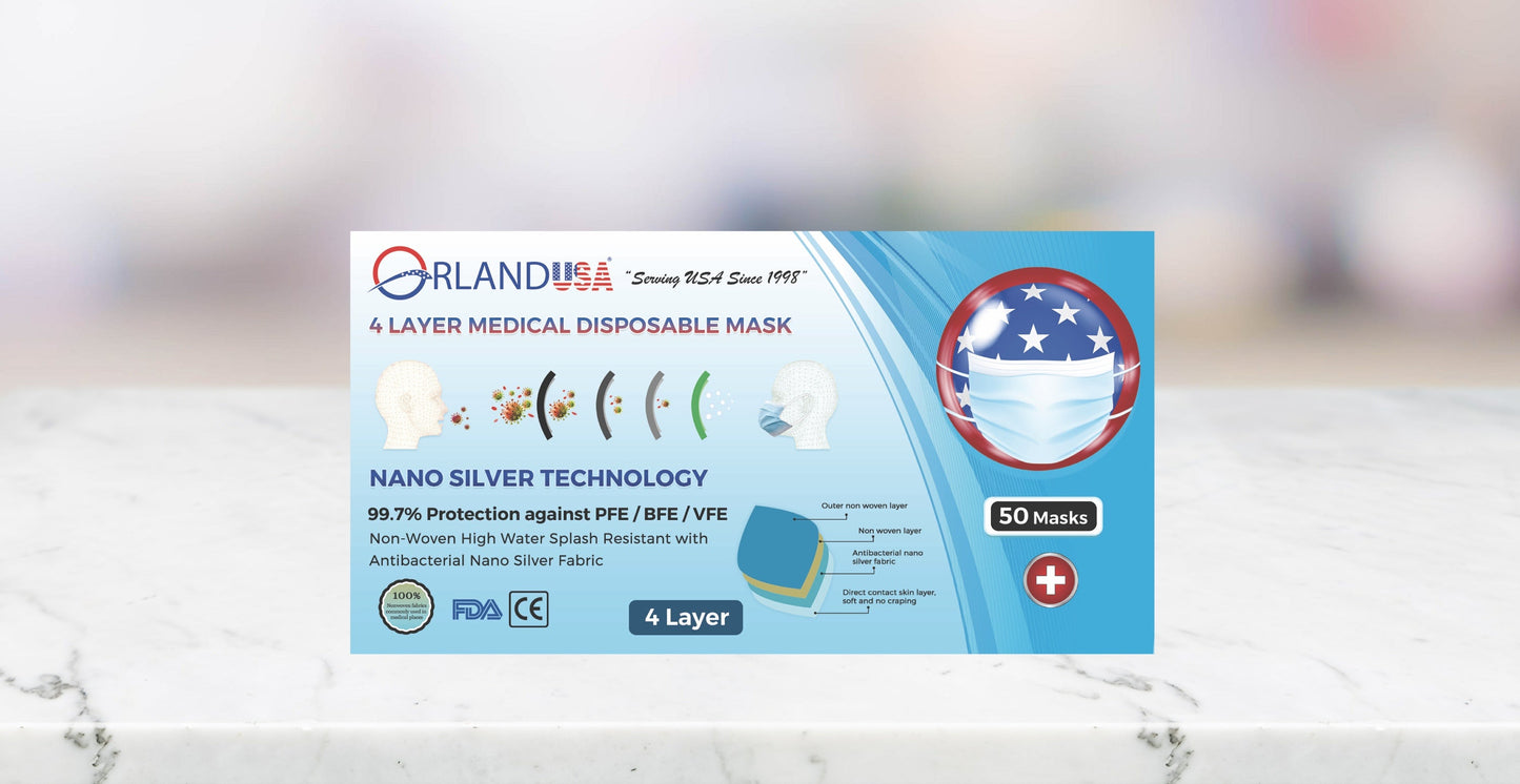 4 Layer Medical Disposable Mask Made With Nano Silver Technology