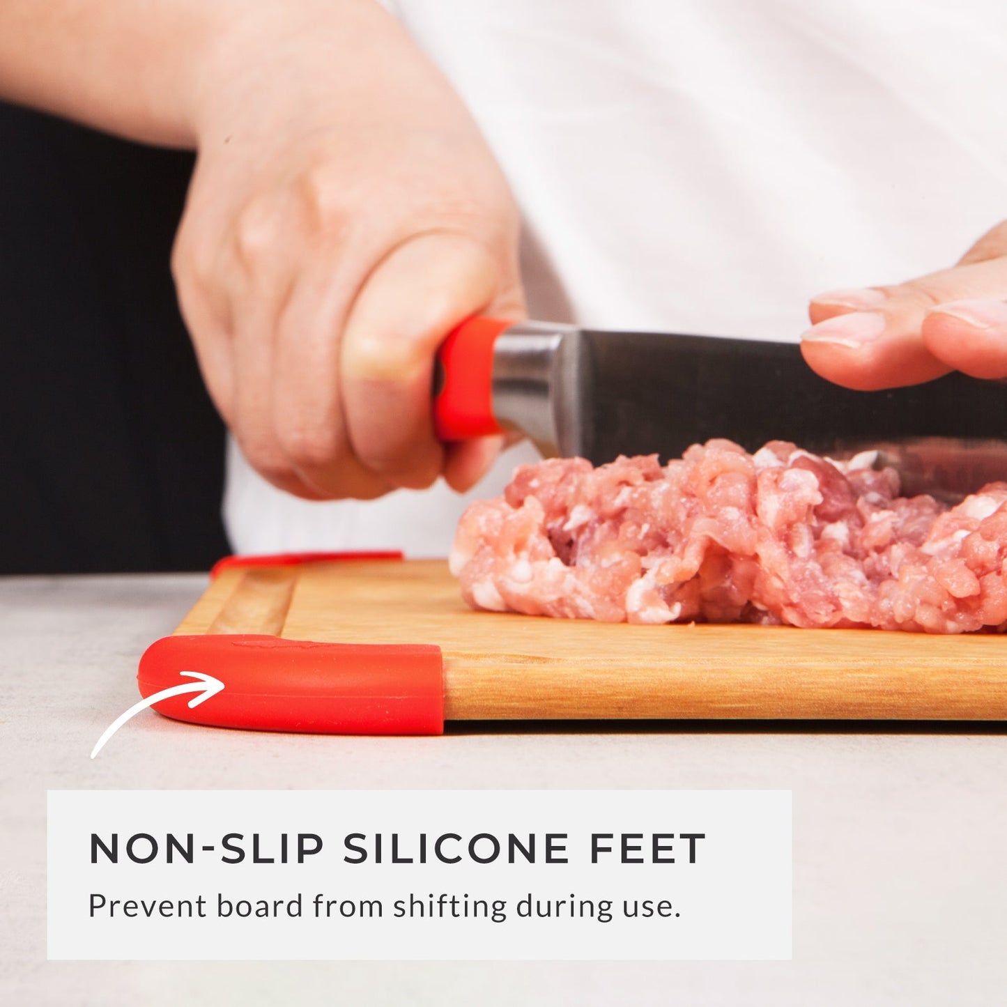 Premium Series 3 Pieces Cutting Board Set - Non Slip & Color Code (S+M+L)