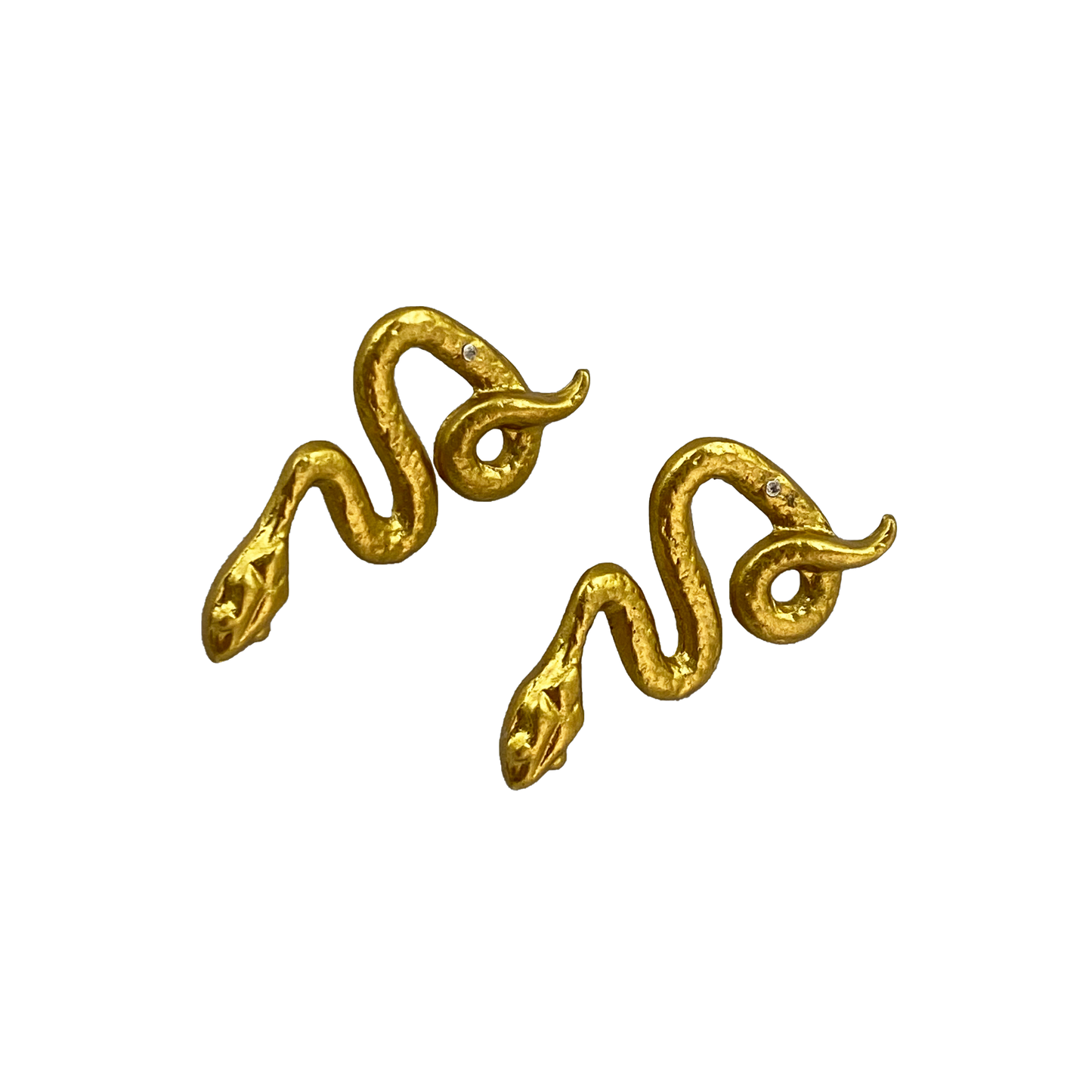 SNAKE EARRINGS, GOLD OR SILVER SAPPHIRE - BEATRIX OST COLLABORATION
