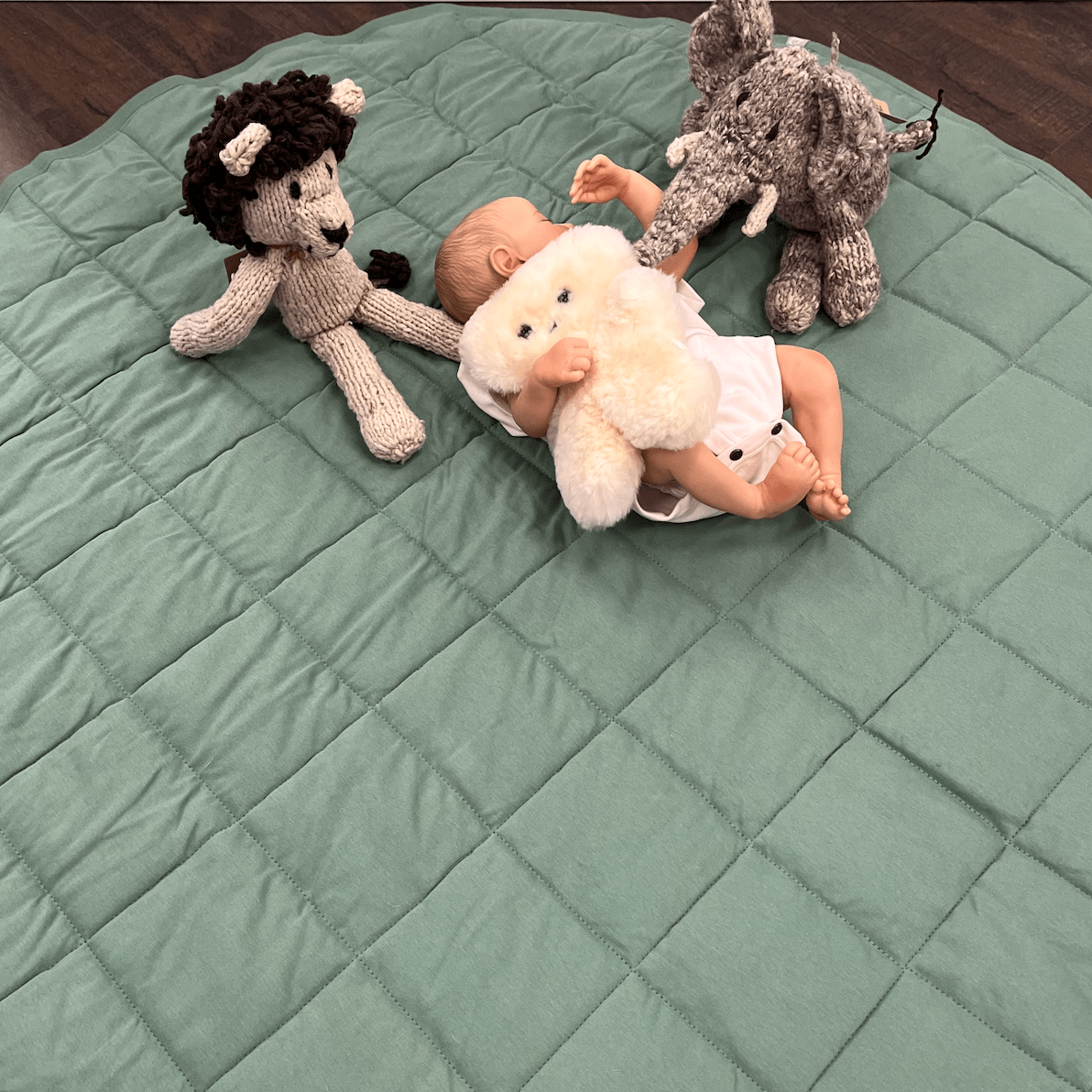 Organic Play Mat | Round | Basil Green