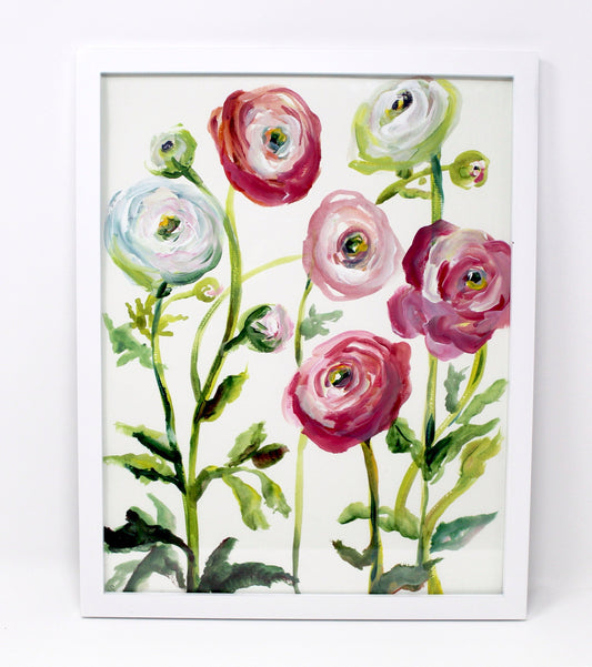 Fresh Pink Floral Art Print, 11x14in, Flower Art, Home Decor, Floral Artwork