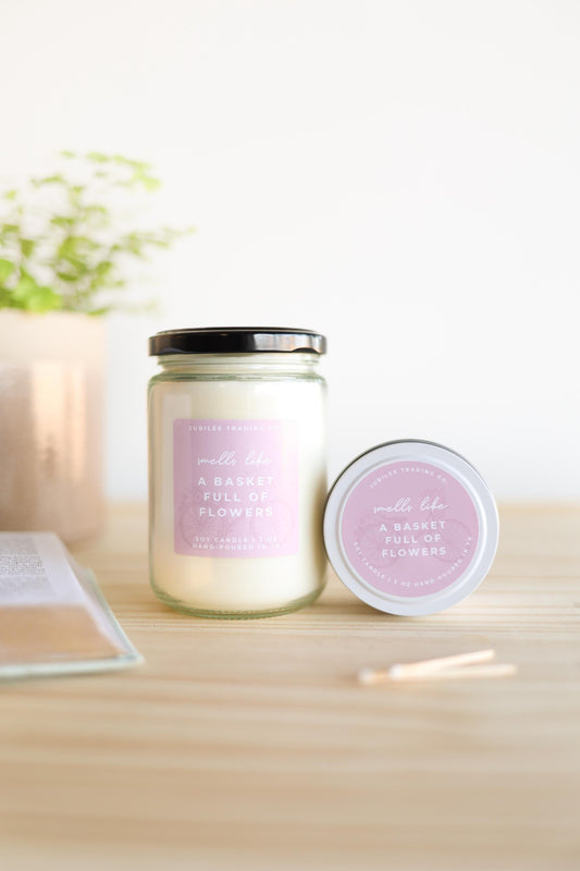 A Basket Full of Flowers Candle