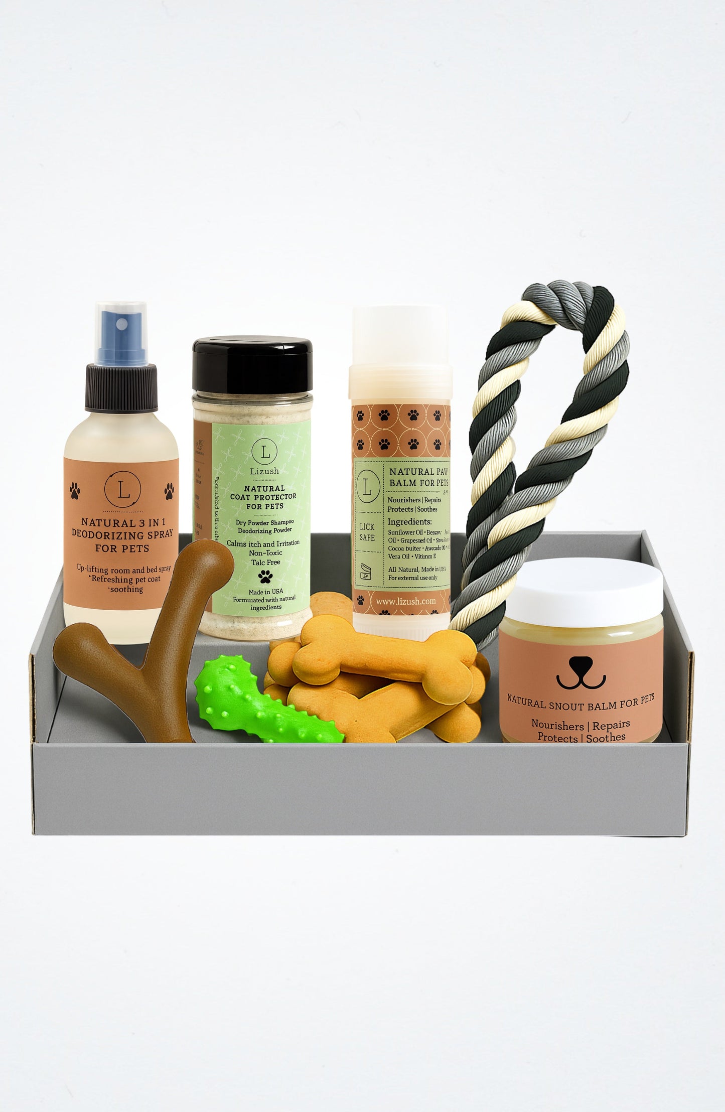 Pet Pampering Gift Box -All-Natural Pet Wellness Kit – Soothing Balms & Herbal Coat Powder