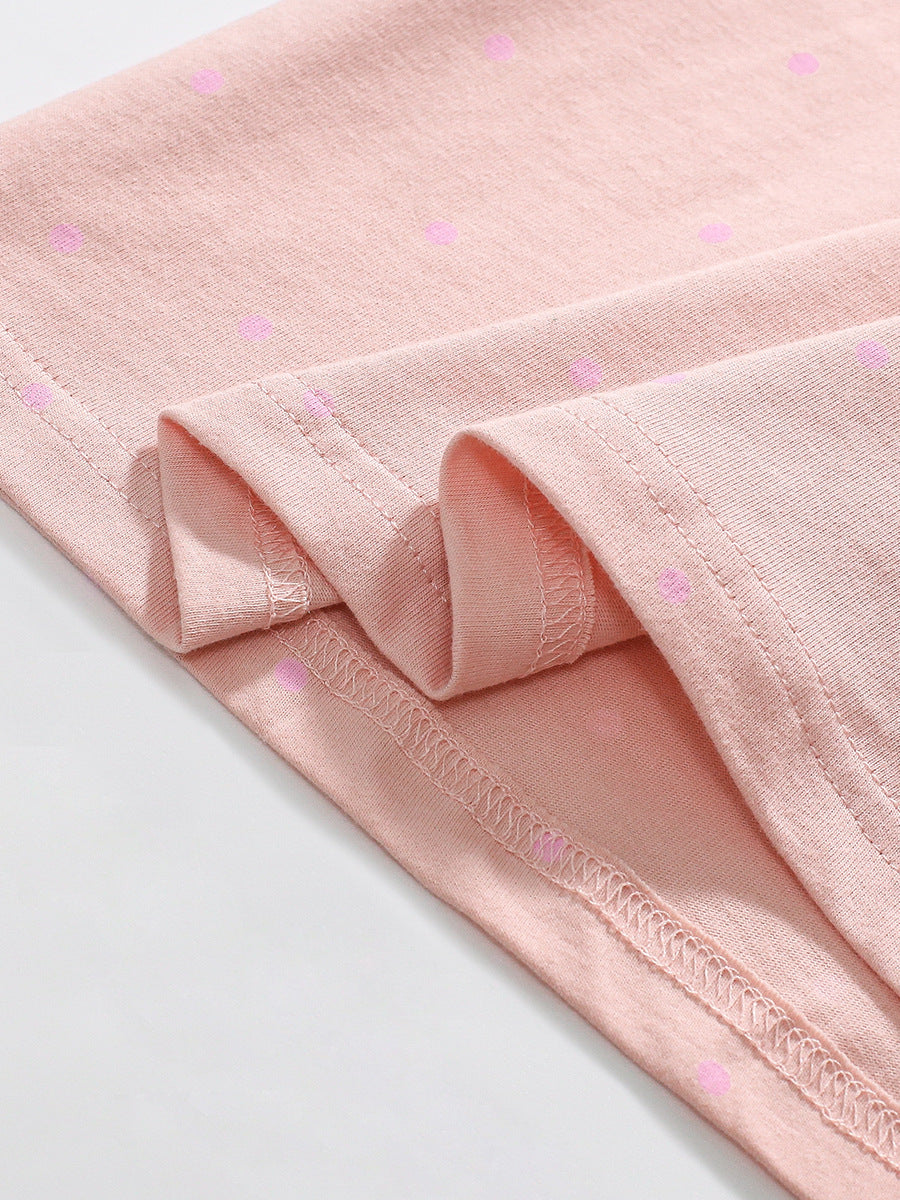 High Quality Autumn Girls Long Sleeves Sparrow Bird Pattern Crew Neck Long Sleeves Dress