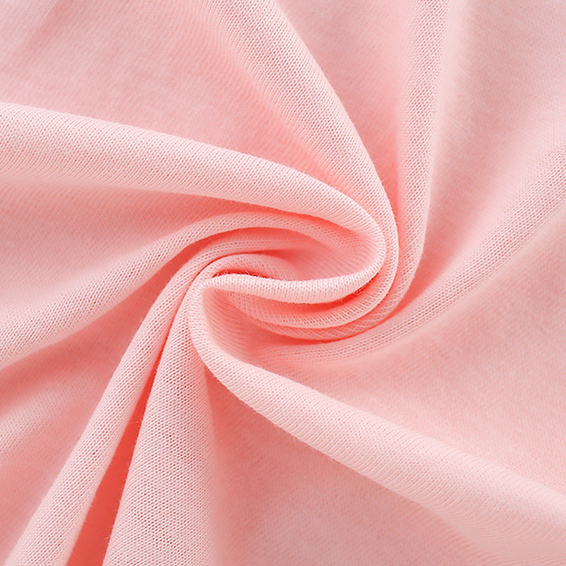 Girls’ Cartoon Pink Dinosaur Print Short Sleeves T-Shirt In European And American Style For Summer