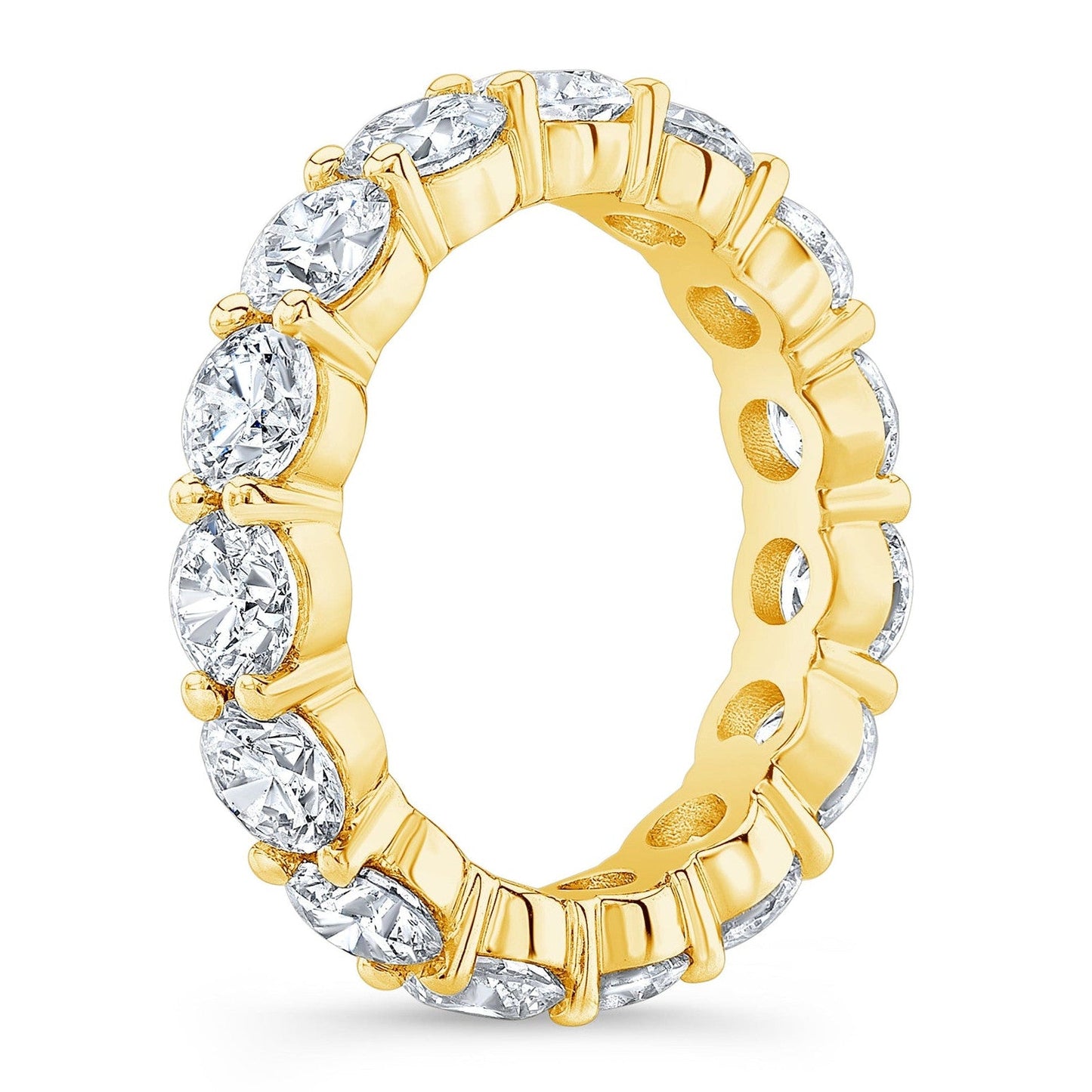 5.00 CTW Created Moissanite Eternity Band in 14k Gold Overlay – Round Cut Classic Ring