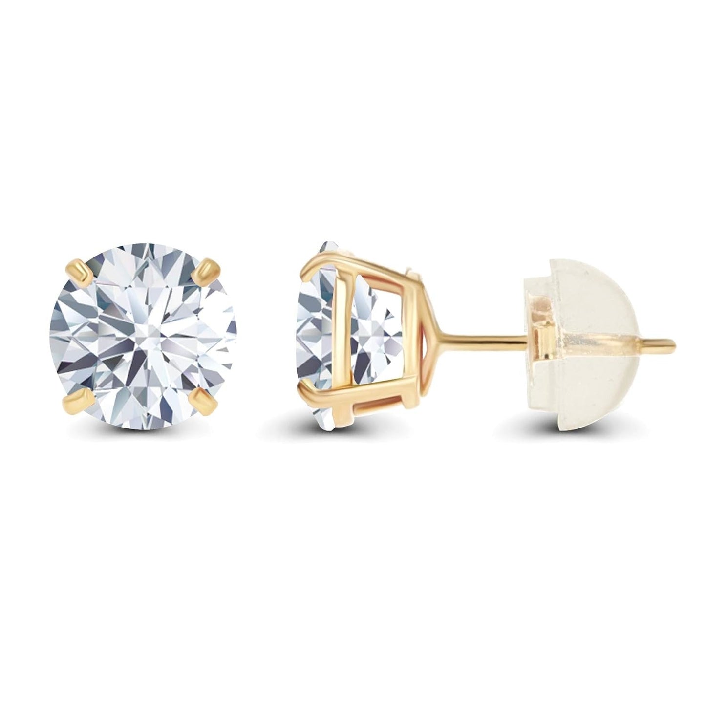 2.00 CTW AGI Certified Lab-Grown Diamond Stud Earrings in Solid 14K Gold - G Color, VS Clarity