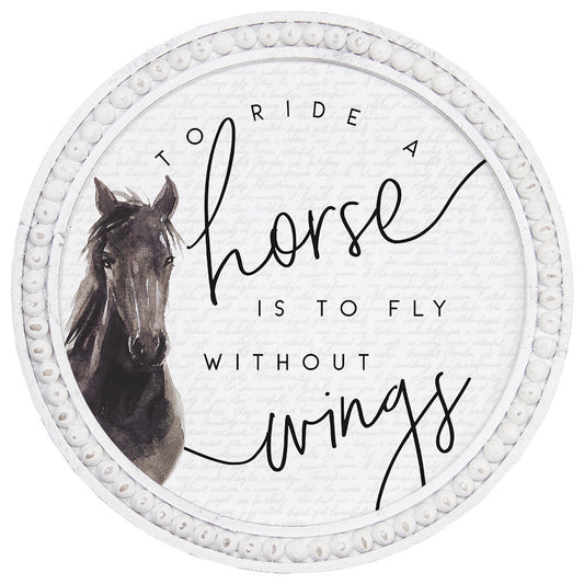 HORSE WINGS - Beaded Round Art