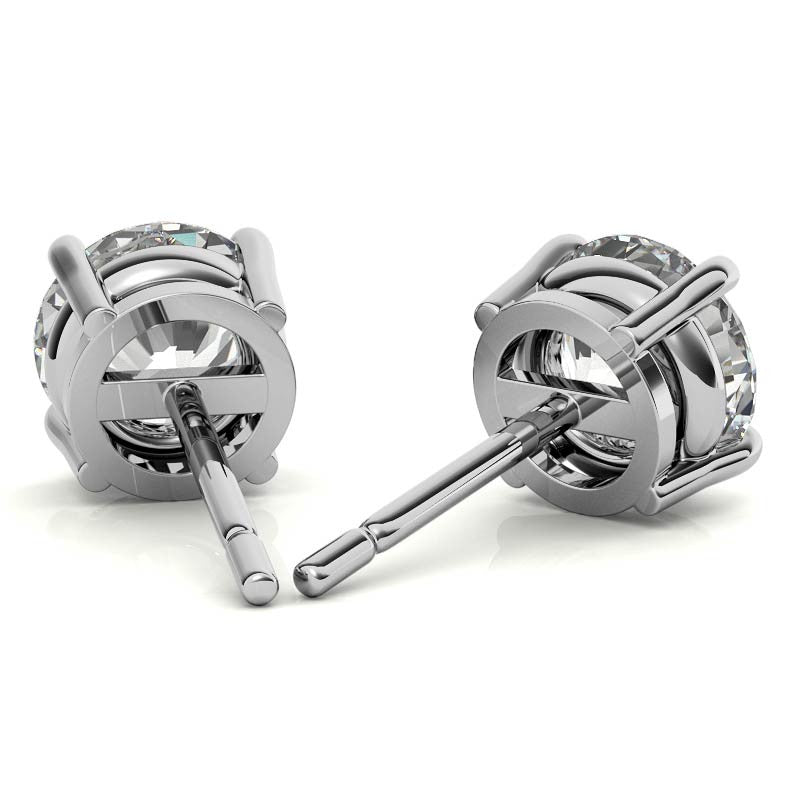 Lab-Grown Diamond Stud Earrings – G/VS Clarity – 14k White Gold Over Sterling Silver – 0.25 to 1.00 CTW