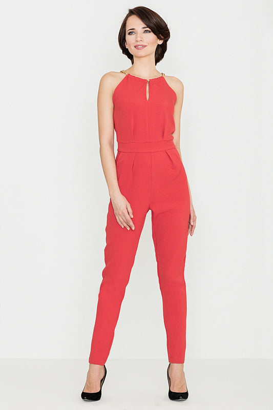 Women's Suit model 119365 - Ladies Casual Everyday Clothing - Jumpsuit & Romper - Red Color