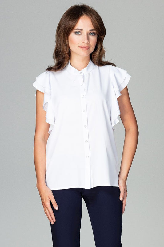 Women's Shirt model 122497 - Ladies Casual Spring / Summer Top - White Color