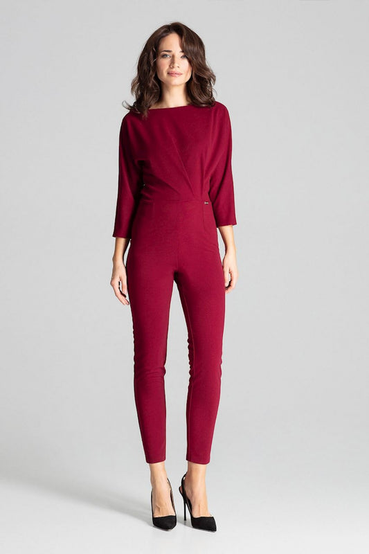 Women's Suit model 139358 - Ladies Casual Everyday Clothing - Jumpsuit & Romper - Burgundy Color