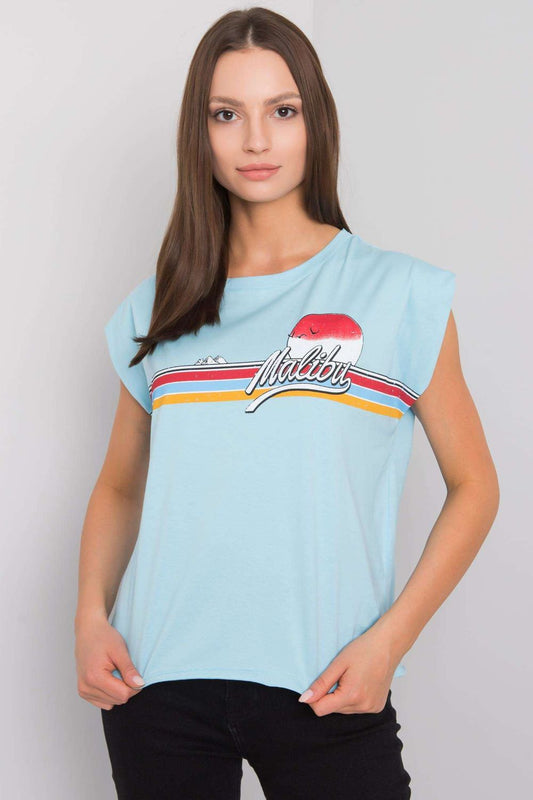 Women's T-shirt model 166690 - Ladies Casual Spring / Summer Top - Blue Color