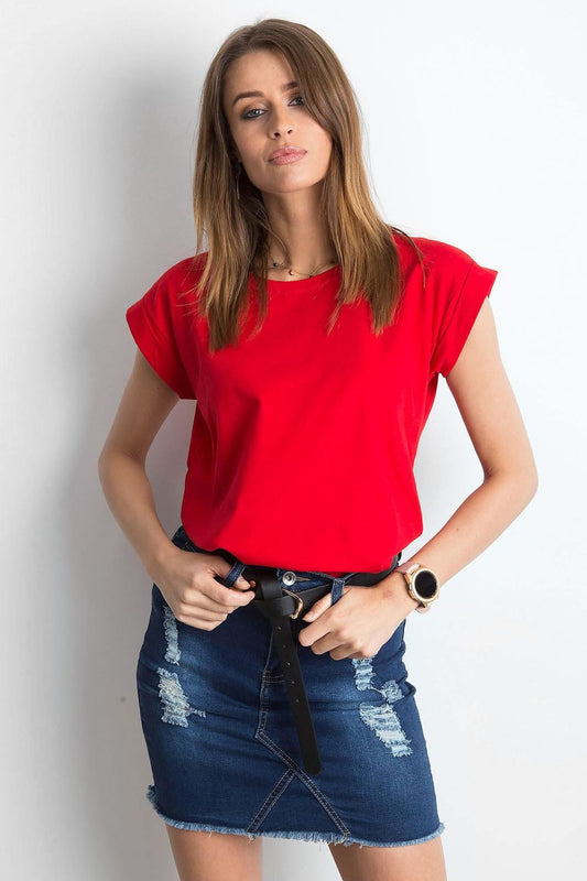 Women's T-shirt model 168485 - Ladies Casual Spring / Summer Top - Red Color