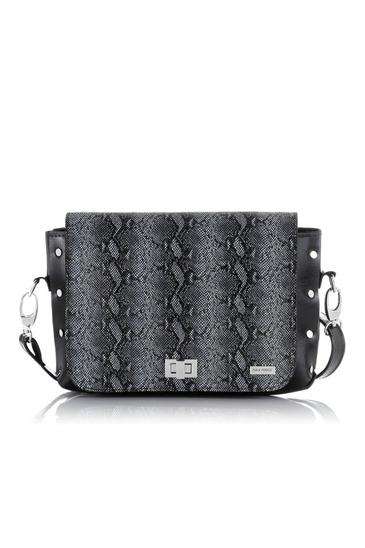 Ladies Casual Shoulder Handbag - Women's Natural leather bag model 173160 - Long Strap - Black Color