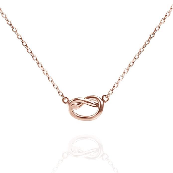 Trendy Twist Necklace 18"  - 14K Rose Gold Plated-0