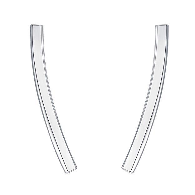 Pav'e  Elements Curved Bar Studs in 14K WGold-0